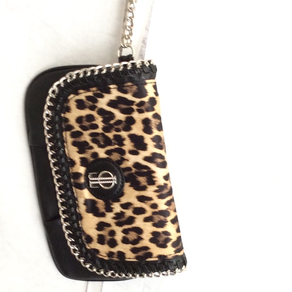 Jennifer Lopez Black Leopard Print Wristlet - Picture 5 of 8
